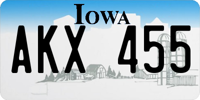 IA license plate AKX455