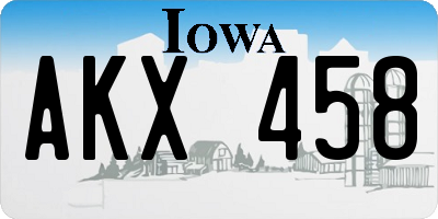 IA license plate AKX458