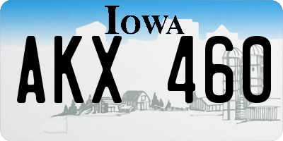 IA license plate AKX460