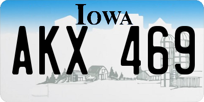 IA license plate AKX469