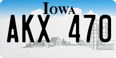 IA license plate AKX470