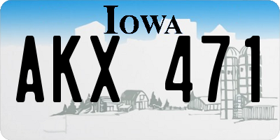IA license plate AKX471