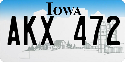 IA license plate AKX472
