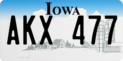 IA license plate AKX477