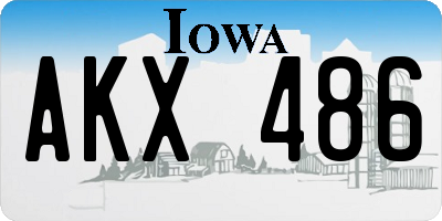 IA license plate AKX486