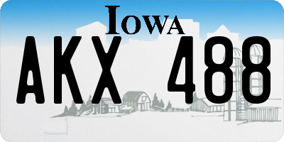 IA license plate AKX488