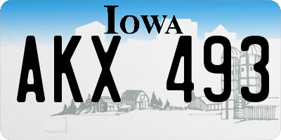 IA license plate AKX493