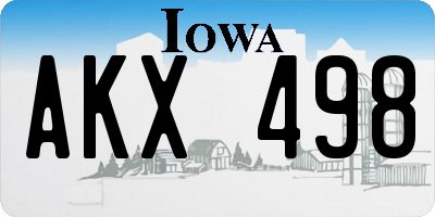 IA license plate AKX498