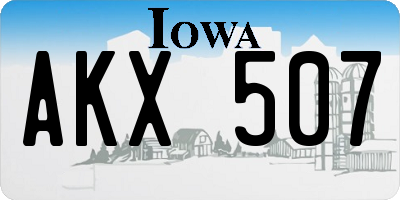 IA license plate AKX507