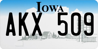 IA license plate AKX509