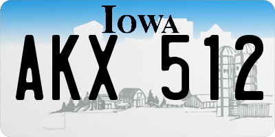 IA license plate AKX512