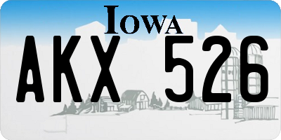 IA license plate AKX526