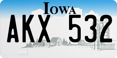 IA license plate AKX532