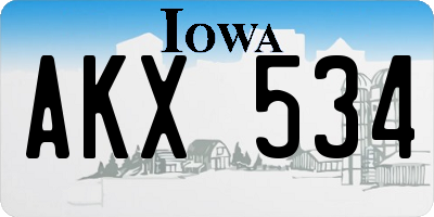IA license plate AKX534