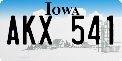 IA license plate AKX541
