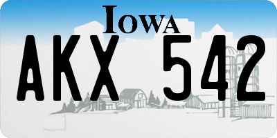 IA license plate AKX542