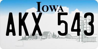 IA license plate AKX543