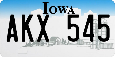 IA license plate AKX545