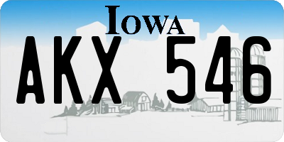 IA license plate AKX546