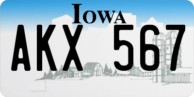 IA license plate AKX567