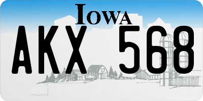 IA license plate AKX568