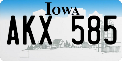 IA license plate AKX585