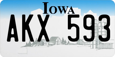 IA license plate AKX593