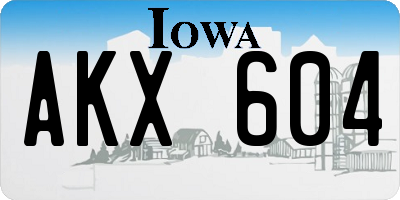 IA license plate AKX604
