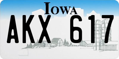 IA license plate AKX617