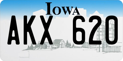 IA license plate AKX620