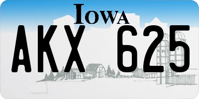IA license plate AKX625