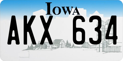 IA license plate AKX634