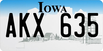 IA license plate AKX635