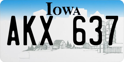 IA license plate AKX637