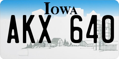 IA license plate AKX640