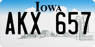 IA license plate AKX657