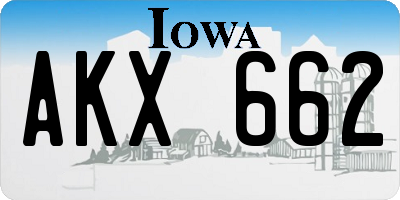IA license plate AKX662