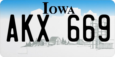 IA license plate AKX669