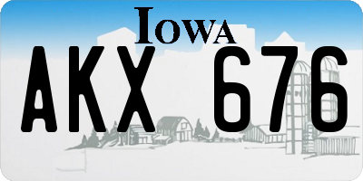 IA license plate AKX676