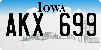 IA license plate AKX699