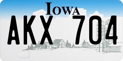 IA license plate AKX704