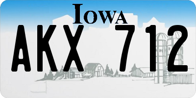 IA license plate AKX712