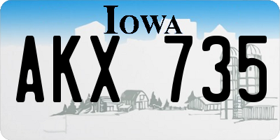 IA license plate AKX735