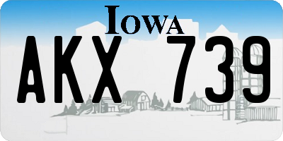 IA license plate AKX739