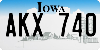 IA license plate AKX740