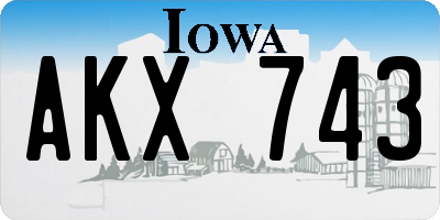 IA license plate AKX743