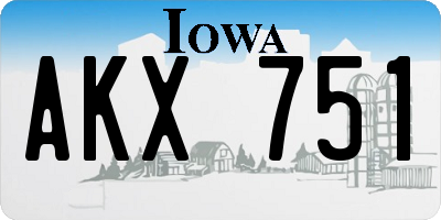 IA license plate AKX751