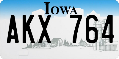 IA license plate AKX764
