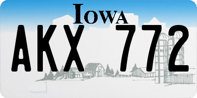 IA license plate AKX772