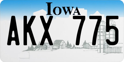 IA license plate AKX775